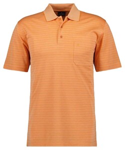 Ragman Duo Fine Line Soft Knit Easy Care Polo Abrikoos