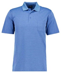 Ragman Duo Fine Line Soft Knit Easy Care Polo Aqua