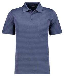 Ragman Duo Fine Line Soft Knit Easy Care Polo Azure