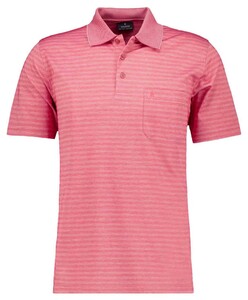 Ragman Duo Fine Line Soft Knit Easy Care Polo Bright Red Melange
