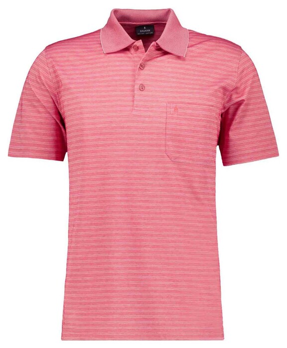 Ragman Duo Fine Line Soft Knit Easy Care Polo Bright Red Melange