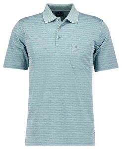 Ragman Duo Fine Line Soft Knit Easy Care Poloshirt Sage Green