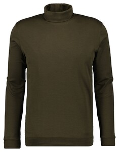 Ragman Fine Cotton Jersey Rollneck Shirt Long Sleeve Bottom Rib T-Shirt Groen