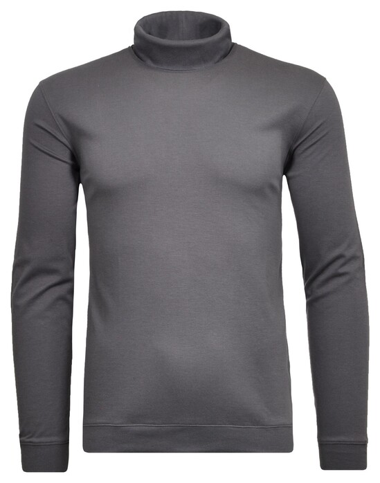 Ragman Fine Cotton Jersey Rollneck Shirt Long Sleeve Bottom Rib T-Shirt Leisteen