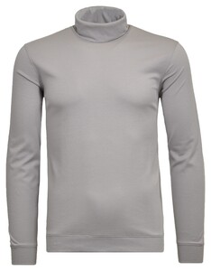Ragman Fine Cotton Jersey Rollneck Shirt Long Sleeve Bottom Rib T-Shirt Zilvergrijs