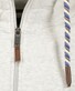 Ragman High Neck Drawstring Sweat Cardigan Zip Grey Melange