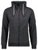 Ragman High Neck Drawstring Sweat Cardigan Zip Vest Antraciet