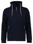 Ragman High Neck Drawstring Sweat Cardigan Zip Vest Donker Blauw