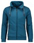 Ragman High Neck Drawstring Sweat Cardigan Zip Vest Donker Blauwgroen