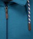 Ragman High Neck Drawstring Sweat Cardigan Zip Vest Donker Blauwgroen