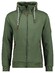 Ragman High Neck Drawstring Sweat Cardigan Zip Vest Donker Groen