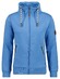 Ragman High Neck Drawstring Sweat Cardigan Zip Vest Duivenblauw
