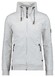 Ragman High Neck Drawstring Sweat Cardigan Zip Vest Grijs Melange