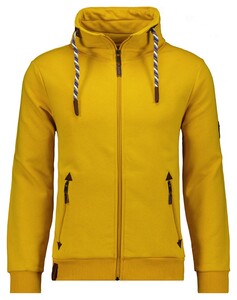 Ragman High Neck Drawstring Sweat Cardigan Zip Vest Maisgeel