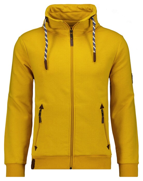 Ragman High Neck Drawstring Sweat Cardigan Zip Vest Maisgeel