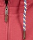 Ragman High Neck Drawstring Sweat Cardigan Zip Vest Vintage Red