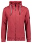 Ragman High Neck Drawstring Sweat Cardigan Zip Vest Vintage Red