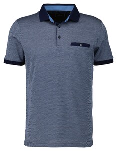 Ragman Jacquard Polo Mercerized Cotton Fine Structure Blue Sapphire