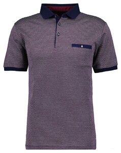 Ragman Jacquard Polo Mercerized Cotton Fine Structure Poloshirt Mulberry