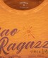Ragman Jersey Bar Graphic Crew Neck T-Shirt Apricot