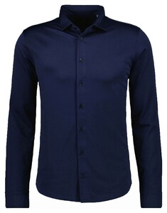 Ragman Jersey Soft Knit Solid Color Kent Collar Overhemd Marine