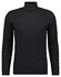 Ragman Knitted Cable Design Rollneck Cotton Cashmere Trui Antraciet