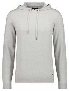 Ragman Knitted Cotton Cashmere Hoodie Drawstring Trui Licht Grijs