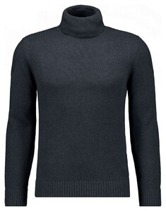 Ragman Knitted Cotton Rollneck Trui Asphalt