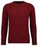 Ragman Knitted Round Neck Garment Wash Trui Wijnrood