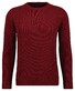 Ragman Knitted Round Neck Garment Wash Trui Wijnrood