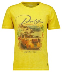 Ragman La Dolce Vita Graphic Crew Neck Jersey T-Shirt Sun Yellow