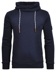 Ragman Light Summer Sweat Maseltov Drawstring Collar Trui Donker Blauw