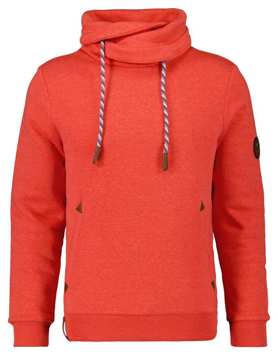 Ragman Light Summer Sweat Maseltov Drawstring Collar Trui Garnet Rose
