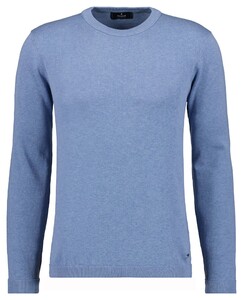 Ragman Lightweight Cotton Knit Uni Color Trui Licht Blauw