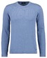 Ragman Lightweight Cotton Knit Uni Color Trui Licht Blauw