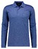 Ragman Long Sleeve Overdyed Jacquard Polo Blue Melange
