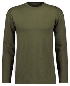 Ragman Long Sleeve Round Neck Cotton T-Shirt Donker Groen
