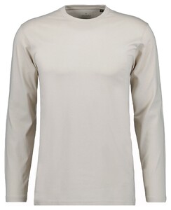 Ragman Long Sleeve Round Neck Cotton T-Shirt Licht Beige