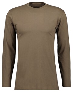 Ragman Long Sleeve Round Neck Cotton T-Shirt Mocca