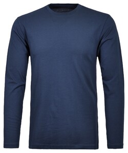 Ragman Long Sleeve Round Neck Cotton T-Shirt Night Blue