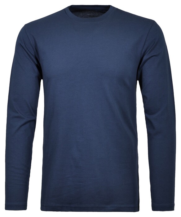Ragman Long Sleeve Round Neck Cotton T-Shirt Night Blue