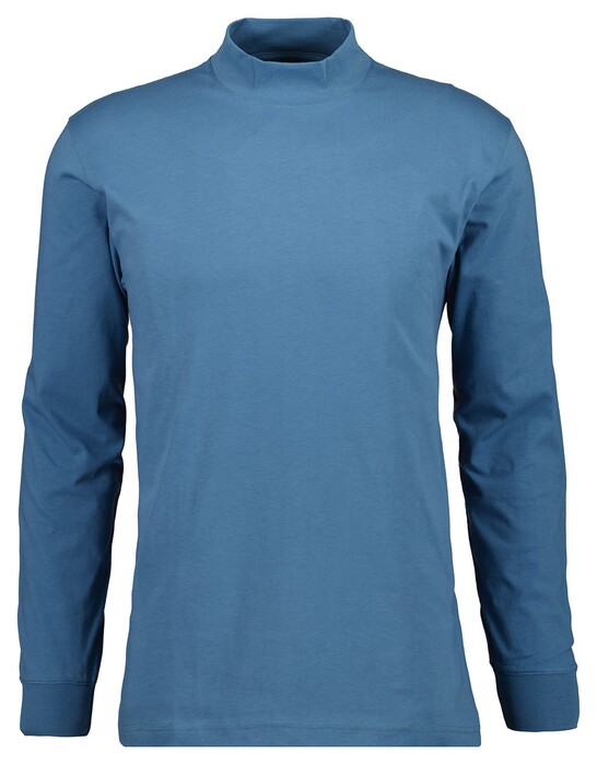 Ragman Long Sleeve Turtle T-Shirt Single Jersey Quality Bluegrey