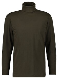 Ragman Long Sleeve Uni Col T-Shirt Single Jersey Donker Khaki