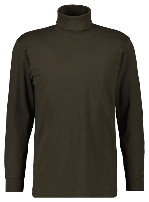 Ragman Long Sleeve Uni Col T-Shirt Single Jersey Donker Khaki