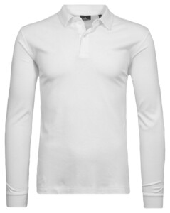 Ragman Long Sleeve Uni Cotton Polo Wit