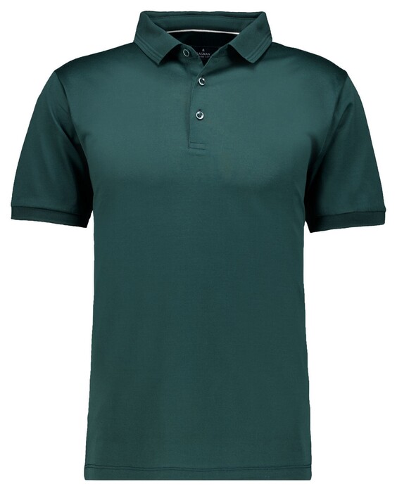 Ragman Luxury Uni Color Mercerized Cotton Polo Donker Groen