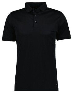 Ragman Luxury Uni Color Mercerized Cotton Polo Zwart