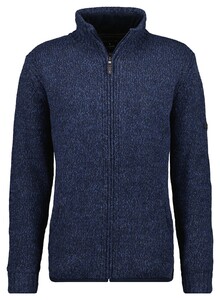Ragman Melange Cardigan Fleece Lined Duo Side Pocket Vest Marine