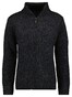 Ragman Melange Cardigan Fleece Lined Duo Side Pocket Vest Zwart