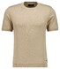 Ragman Melange Cotton Knit Round Neck Short Sleeve Trui Beige Melange